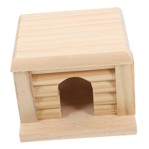 Generisch Hasenversteck Hamster Spielplatz Hamster Hamster Käfig Zubehör Hamsterheim Hamster Holzhaus Hasenzubehör Hamster Unterschlupf Hasen-Accessoires Hamsterverstecke hölzern von Generisch