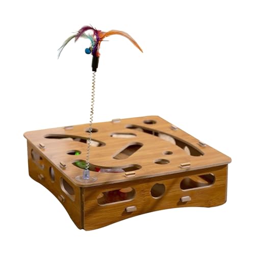 Generisch Holzspielzeug Katze Denkspielzeug - Katzenspielzeug Box Mit Bällen Und Angelrute - Gehirnstimulation & Spielspaß für Kitten mit Angel und Ball zur Indoor-Beschäftigung gegen Langeweile Generisch Holzspielzeug Katze Denkspielzeug - Katzenspielzeug Box Mit Bällen Und Angelrute - Gehirnstimulation & Spielspaß für Kitten mit Angel und Ball zur Indoor-Beschäftigung gegen Langeweile von Generisch