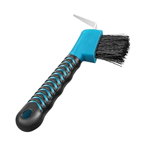 Generisch Hoof Pick Brush, Sturdy Hold Hoof Pick Brushes, Soft Touch Handle for Horse Lovers, Size About 16.5x8.5cm, Material Iron and PP, Lightweight Convenient Storage von Generisch