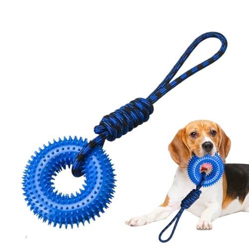 Generisch Hundequietschende Spielzeug, quietschende Hundespielzeug - Spiky Ring für Kauen - Aggressiver Kautring mit Seilhundspielzeug für Zahnen Langeweile Relief Gartenpark Outdoor Outdoor Generisch Hundequietschende Spielzeug, quietschende Hundespielzeug - Spiky Ring für Kauen - Aggressiver Kautring mit Seilhundspielzeug für Zahnen Langeweile Relief Gartenpark Outdoor Outdoor von Generisch