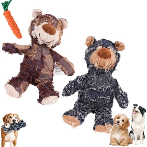 Generisch Indestructible Robust Bear Dog Toy, Petsboro Robust Bear, 2024 New Indestructible Squeaky Bear Toy for Dog, Dog Toys for Heavychewers, Interactive Dog Toys (Large,2PCS-B) von Generisch