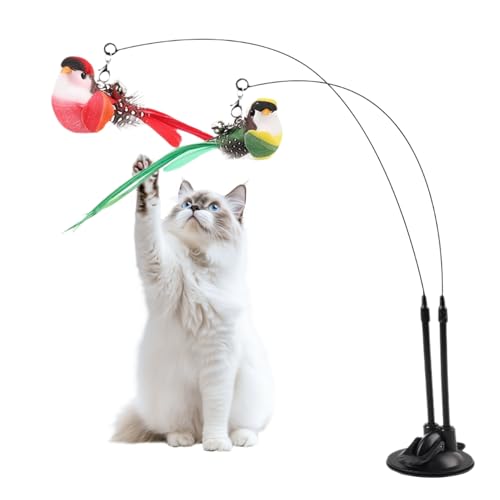 Generisch Katzenangel,Katzenangel Stab | Abnehmbar Mit Saugnapf 2 Vögel Mit Zwitschergeräusch Interaktiv Für Einsames Spielen Haustiergeburtstag Generisch Katzenangel,Katzenangel Stab | Abnehmbar Mit Saugnapf 2 Vögel Mit Zwitschergeräusch Interaktiv Für Einsames Spielen Haustiergeburtstag von Generisch