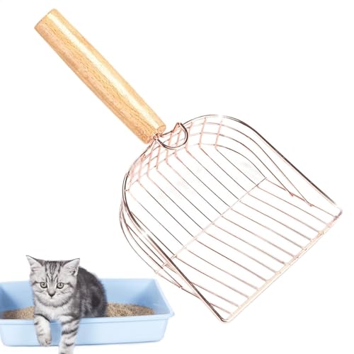 Generisch Katzenstreu Schaufel, Katzentoilette Schaufel, Nicht-Stick breite Lamellen Sifter, Metal Scooper Poop Sifting Deep Shovel, Heavy Duty Sifter mit Haken, für Katzentoilette von Generisch