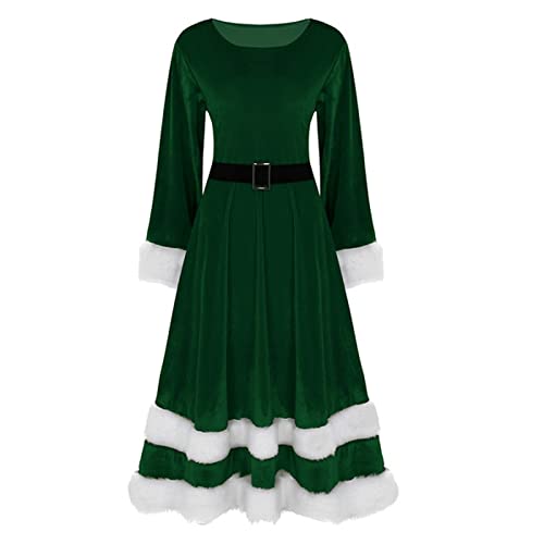 Generisch Kleid Weihnachten Damen Elegant Bequem Knielang Partykleid Weihnachten Rockabilly Vintage Cocktailkleid Modisch Abendkleider Weihnachtsmotiv Leichtes Christmas Weihnachtskleider von Generisch