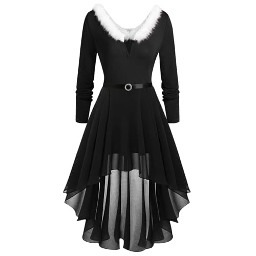 Generisch Kleid Weihnachten Damen Elegant Bequem Knielang Partykleid Weihnachten Rockabilly Vintage Cocktailkleid Modisch Weihnachtsmotiv Abendkleider Winter Festliche Weihnachtskleider von Generisch