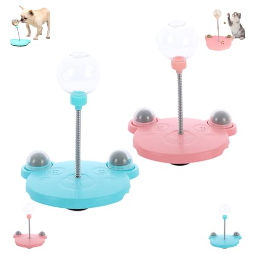 Generisch Leaking Treats Ball Pet Feeder Toy, Pet Toy Treat Dispenser, Pets Leaking Ball Toys Slow Food Eater, Multifunctional Leakage Food for Cats Dogs Teaser Stick,for Cats and Small Dogs (Mix) von Generisch