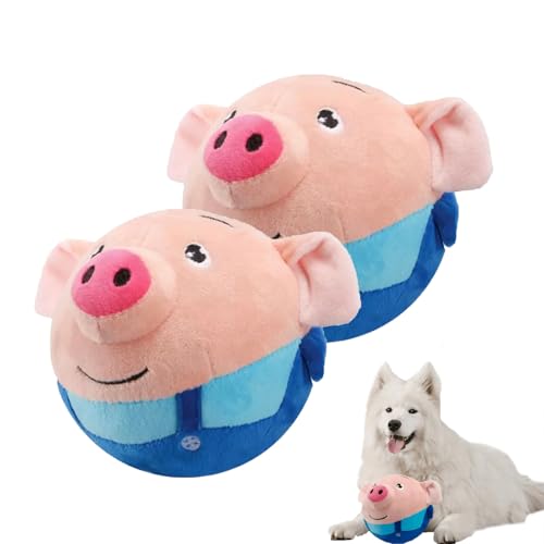 Generisch Magic Piggy, Paw Moon Ball, Washable Talking Animal Plush Toy, Interactive Dog Toy Indestructible, Bewegliches Hundespielzeug, Electric Dog Toy Movable (2 pcs) von Generisch