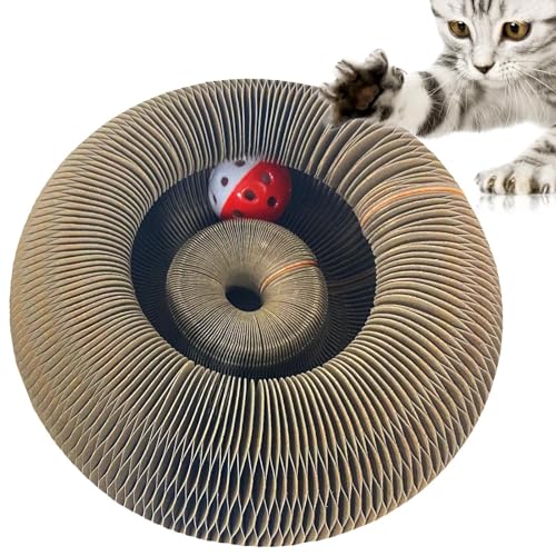 Generisch Magische Orgel Katzen Kratzbrett mit Glöckchen, 2 in 1 Zusammenklappbares Interaktives Katzenspielzeug, Selbstbeschäftigung Magic Board, Durable Recyclable katzenzubehör von Generisch