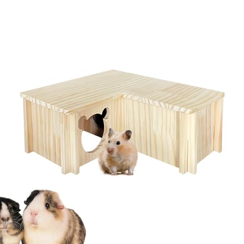 Generisch Mehrkammer-Hamsterhaus-Labyrinth, Hamsterhaus aus Holz - 3-Kammer-Hamster-Lebensraum-Dekor,Kleines Haustier-Waldhaus für Zwerghamster, Syrische Hamster, Rennmäuse, Igel, Mäuse von Generisch