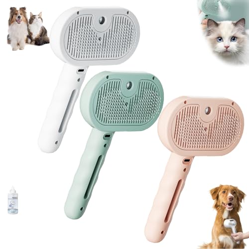 Generisch Pet Spray Hair Removal Comb, Spray Grooming Brush Massage Com, Self-Cleaning Pet Grooming Brush for Cats and Dogs, Pet Hair Removal Tool for Removing Tangled and Loose Hair (3Pcs) von Generisch