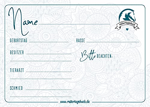 Generisch Pferde-Boxenschild – beschreibbar – A4 – Reitertagebuch (Mandala) von Generisch