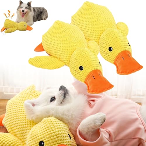 Generisch Pfotenmond Anti Stress Ente, Anti Stress Ente Hund Pfotenmond, Antistressente FüR Kleine Hunde, Quietschspielzeug Hund Kuscheltier (2pcs, 25cm*22cm) von Generisch