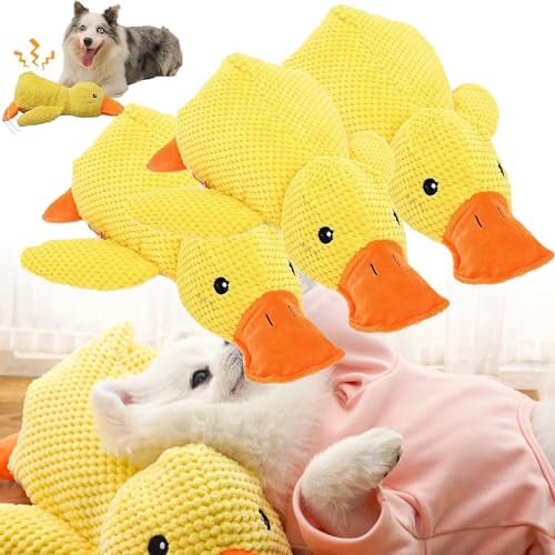 Generisch Pfotenmond Anti Stress Ente, Anti Stress Ente Hund Pfotenmond, Antistressente FüR Kleine Hunde, Quietschspielzeug Hund Kuscheltier (3pcs, 25cm*22cm) von Generisch