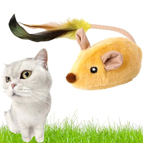 Generisch Pfotenmond Magic Mouse,Pfotenmond Magie Maus,Magic Maus Katzenspielzeug,Cat Toy Mice,Interactive Cat Toy Mouse for Cats (Yellow) von Generisch