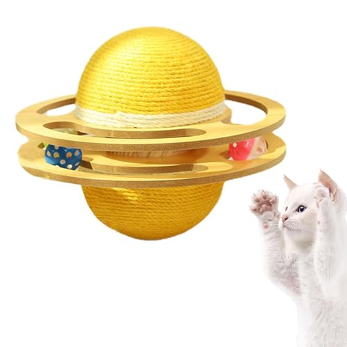 Generisch Sisal Cat Kratzkugel, Sisal Cat Croboker Ball | Planet Cat Croboker für Innenkätzchen - Kätzchen Rotatable Ball, Indoor Entertainment Games, Haustierbedarf von Generisch