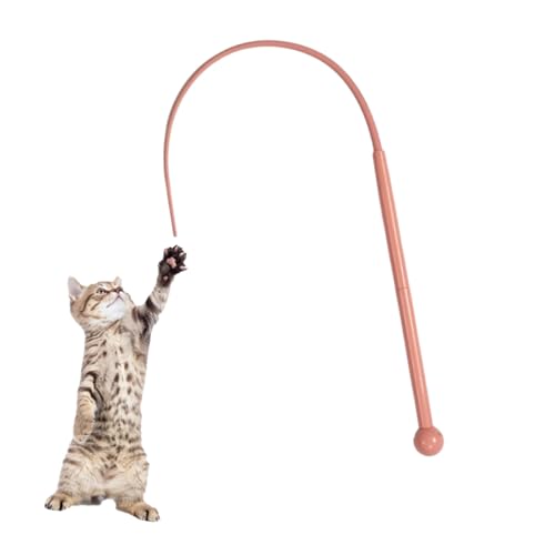 Generisch Twiggle Tail Katzenspielzeug, Mausschwanz-Soundstick-Spielzeug, Twiggle Tail Katzenangel, Silikon Teaser Zauberstab Spielzeug Für Kätzchen, Für Indoor Out (Rosa (Es gibt Ton)) von Generisch