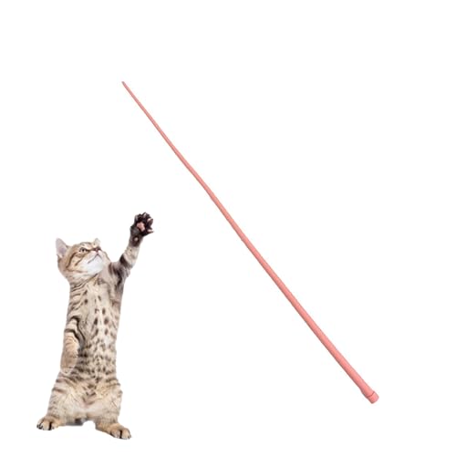 Generisch Twiggle Tail Katzenspielzeug, Mausschwanz-Soundstick-Spielzeug, Twiggle Tail Katzenangel, Silikon Teaser Zauberstab Spielzeug Für Kätzchen, Für Indoor Out (Rosa Nachfüllung) von Generisch