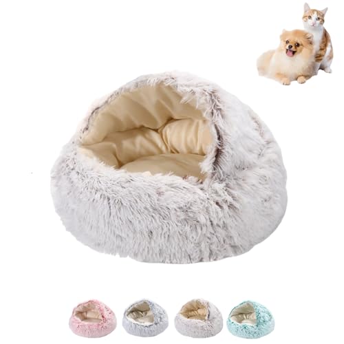 Generisch lapcatz Nest Bed, for Small and Medium Cats Dogs Winter Plush Pet Bed, Cozy Dog Bed with Cover Anti-Slip and Moisture-Proof, Lapcat Fluffy Cat Bed (Kaffee, 50 * 20cm) von Generisch