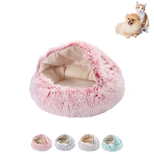 Generisch lapcatz Nest Bed, for Small and Medium Cats Dogs Winter Plush Pet Bed, Cozy Dog Bed with Cover Anti-Slip and Moisture-Proof, Lapcat Fluffy Cat Bed (Pink, 50 * 20cm) von Generisch