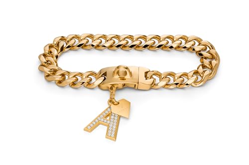 Goldenes Edelstahl-Hundehalsband, Kette, Halsbänder, Sicherheitsverschluss, für kleine bis große Hunde (Gold, 65) von Generisch