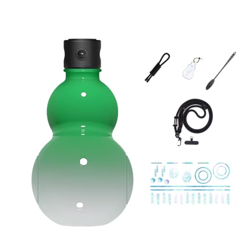 Gourd Water Bottle 850.5 g Chinese Retro Inspired, DIY Portable Durable Gourd Sport Drinking Water Bottle, Tritan Plastic, Ideal for Gym, Travel, and Everyday Use (Green) von Generisch