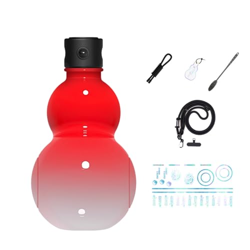 Gourd Water Bottle 850.5 g Chinese Retro Inspired, DIY Portable Durable Gourd Sport Drinking Water Bottle, Tritan Plastic, Ideal for Gym, Travel, and Everyday Use (Red) von Generisch