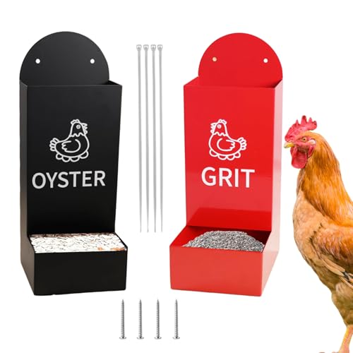 Granulat Futterautomat Für Hühnerstall, 2 teiliger Hühner Grit Behälter, Halbgeschlossener robuster auslaufsicherer Futterspender Zubehör für Hühner Enten Kaninchen Granulat Futterautomat Für Hühnerstall, 2 teiliger Hühner Grit Behälter, Halbgeschlossener robuster auslaufsicherer Futterspender Zubehör für Hühner Enten Kaninchen von Generisch