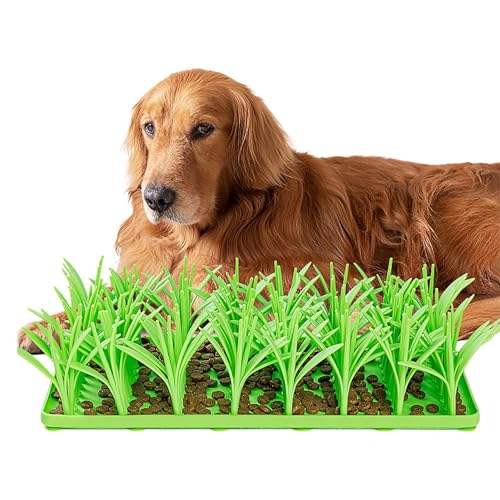 Gras Schnüffelpad für Hunde | Schnüffelmatte Hunde - Silikon Grasmatten für Katzen, Schnüffelpad, rutschfest, für große, mittelgroße und kleine Hunderassen von Generisch