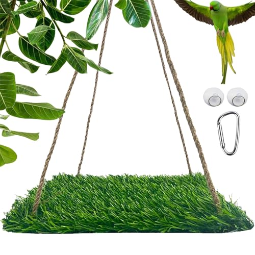 Grasmattenschaukeln für Vögel,Vogelgrasschaukel,Vogelgras-Hängematten-Schaukelspielzeug - Vogel Gras Klettern Barsch Hängematte Schaukel Spielzeug mit Haken für Sonnensittich von Generisch