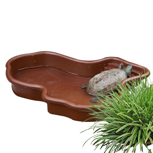 Große Schildkröten Wasserschale, Reptilien Badebecken, Futterschale,Terrarium Trinkschale, Aquarium-Ornament Für Nahrung Und Wasser Für Schlange, Schildkröte, Gecko von Generisch