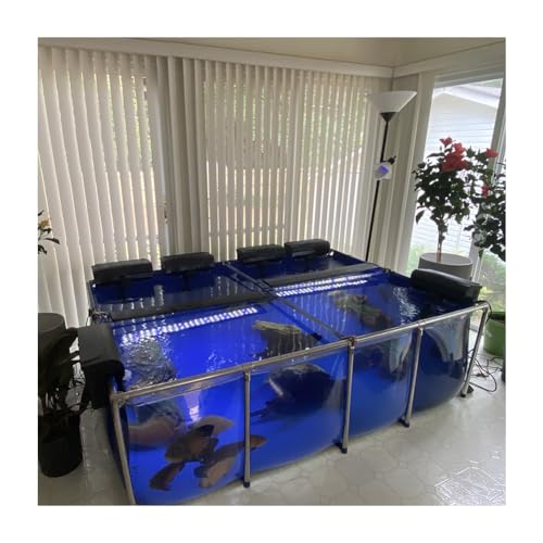 Großer Hinterhof-Aquarium-Pool-Teich mit transparentem Sichtfeld, PVC-Canvas-Stahlrahmen, Ablassventil, idealer Zucht-Wassertank für Fischteich im Freien von Generisch