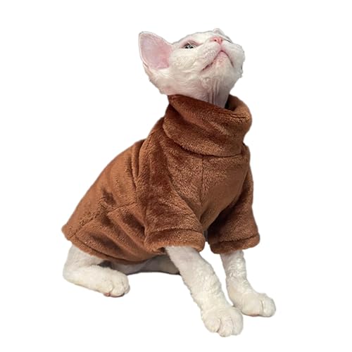 Haarloser Katzenpullover – warme und bequeme Korallen-Sphinx-Kleidung für Katzen | Weiche und kuschelige Katzenbekleidung, perfekt für Sphinx-Katzen, schöne Angel-Katzenbekleidung, ideal für Winter un von Generisch