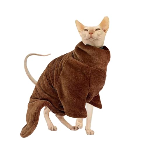 Haarloser Katzenpullover – warme und bequeme Korallen-Sphinx-Kleidung für Katzen | Weiche und kuschelige Katzenbekleidung, perfekt für Sphinx-Katzen, schöne Angel-Katzenbekleidung, ideal für Winter un von Generisch