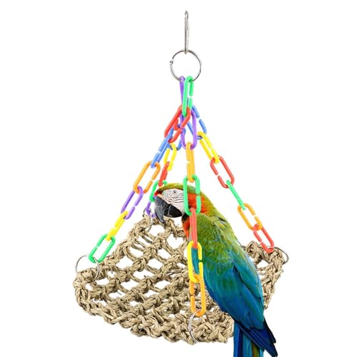 Hängemattenschwung für Vögel, Vögel schwingen Spielzeug,Weave -Seilhänge Matte | Vögel Käfigzubehör, farbenfrohe Kauspielzeug, Klettern auf Hängemattenwand für Shot -Conure -Cockatiel von Generisch