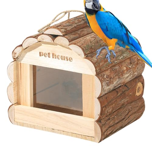 Hängt hölzernes Vogelhaus, hölzerner Vogel-Nistkasten,Robuster Nistkästen zum Aufhängen von Vogelhäuschen - -Vogelhaus-Zuchtkasten-Vogelkäfig für Garten-Terrassen-Innenhof von Generisch