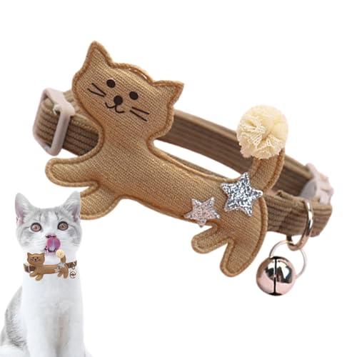 Halsband für Katzen,Katzenhalsband mit Glöckchen - Separates Plüsch-Katzenhalsband mit Glöckchen,Verstellbares, bequemes, niedliches, modisches Haustierzubehör für Katzen, Kätzchen, Welpen, Hasen von Generisch