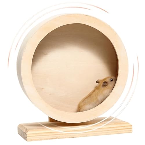 Hamster Laufrad,Geräuschloses Holz Hamsterrad,Meerschweinchen Übungsrad Ruhenest für Igel,Rennmäuse,Chinchillas,Kleintiere, (20.5 cm) von Generisch