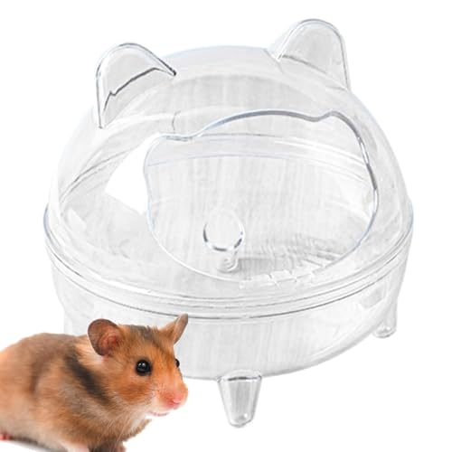 Hamster-Sandbad – Sandbad | Hamsterbad | Chinchilla-Zubehör | Golden Bear Badezimmer Anti-Verschütten, abnehmbar, hohe Kapazität, vollständig transparentes Sichtfeld für syrische Hamster, Rennmäuse von Generisch