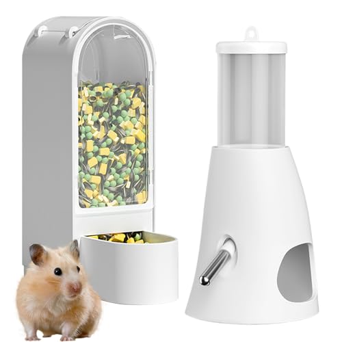 Hamsterflasche, Automatischer Futter- & Wasserspender, Käfigzubehör Mit Futternapf Und Trinkschale Für Mäuse Chinchillas Kaninchen Igel Hamsterflasche, Automatischer Futter- & Wasserspender, Käfigzubehör Mit Futternapf Und Trinkschale Für Mäuse Chinchillas Kaninchen Igel von Generisch