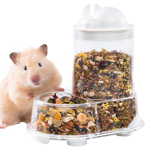Hamsterfutterautomat | Automatische Hamsternapf Mit Großvolumigem Flaschenhalter - Futterstation Mit Trinkflasche-Halterung – Großes Fassungsvermögen Für Futter Und Leckerlis – Für Hamster, Kaninchen Hamsterfutterautomat | Automatische Hamsternapf Mit Großvolumigem Flaschenhalter - Futterstation Mit Trinkflasche-Halterung – Großes Fassungsvermögen Für Futter Und Leckerlis – Für Hamster, Kaninchen von Generisch