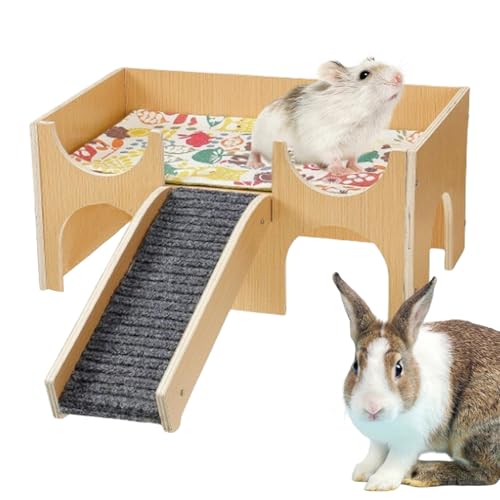 Hamsterhaus | Nagertierheim Aus Massivholz - 2-stöckiges Tierversteck mit Treppen für Hamster, Igel, Meerschweinchen & Kaninchen als Aktivitäts- und Spielhaus Hamsterhaus | Nagertierheim Aus Massivholz - 2-stöckiges Tierversteck mit Treppen für Hamster, Igel, Meerschweinchen & Kaninchen als Aktivitäts- und Spielhaus von Generisch