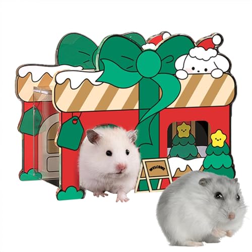 Hamsterversteck | Weihnachten Acryl Hamsterhaus und Lebensraum - Tragbares Frettchen Haus Tunnel Kleintiere mit Spielzeug für Frettchen Igel Chinchillas von Generisch