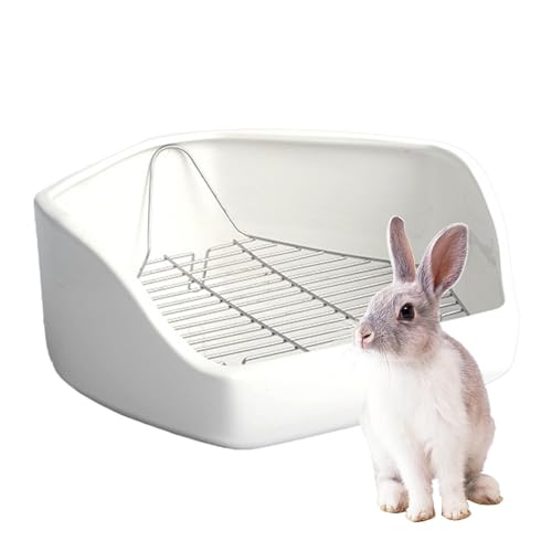 Hasen-Katzentoilette, Haustier-Katzentoilette für Käfig - Pet Bunny Toilette Kleintier-Eckpfanne | Abnehmbare Draht-Design-Haustiertoilette, Kleintier-Töpfchen-Trainer-Toilette für Hasen und Hühner von Generisch