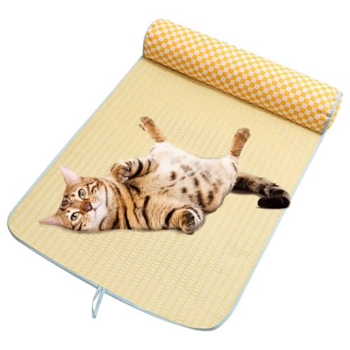 Haustier Kühlmatte, Cool Pet Pad Kühlmatte, Isomatte mit Kissen, Hund Kühlkissen, Kühlmatte Waschbar, Atmungsaktive Katzenbettmatte für Indoor & Outdoor von Generisch