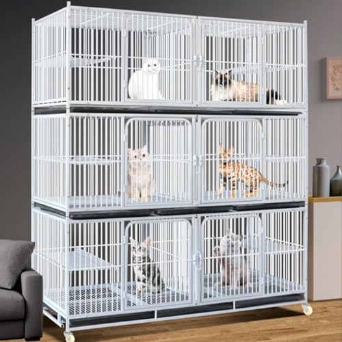 Haustier-Laufstall aus Metall für Katzen und Kleintiere, robuster Zucht- und Pflegekäfig mit Trennwand, ideal für den Heim- und Tiergeschäftgebrauch Haustier-Laufstall aus Metall für Katzen und Kleintiere, robuster Zucht- und Pflegekäfig mit Trennwand, ideal für den Heim- und Tiergeschäftgebrauch von Generisch