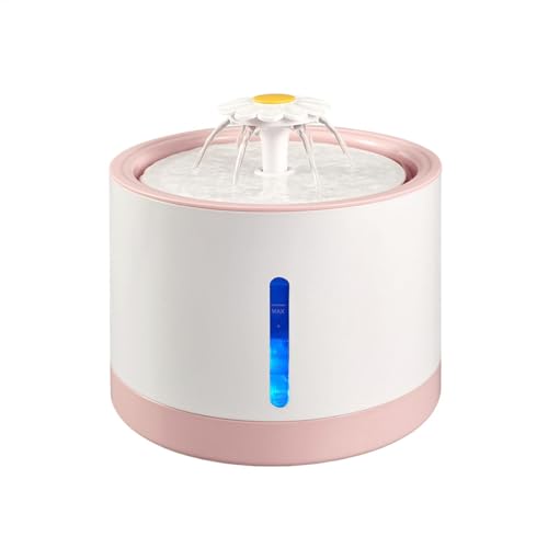 Haustier-Trinkbrunnen – 2 l Welpen-Wasserspender mit LED-Wasserstandsfenster | Wiederaufladbare Hunde Trinkwasserschalen | Automatische Bewässerungsschale Zubehör für Katzen, Hunde, mehrere Haustiere von Generisch