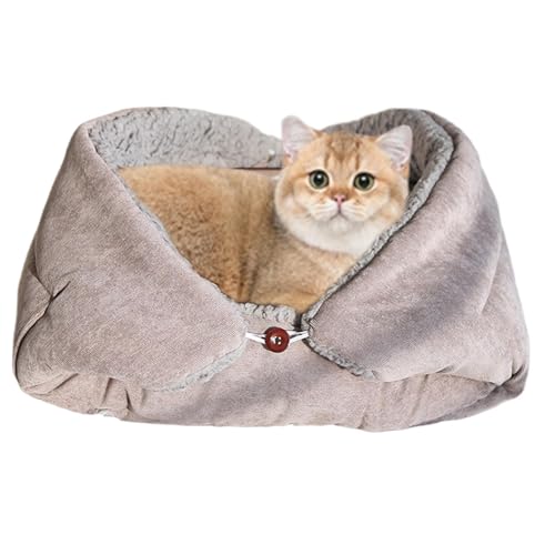 Haustierbetten für Katzen – großes Katzenbett, waschbar, Schlafsack, kleine Hundebetten, weiches, rundes Katzen-Schlafsofa, Katzenbett für Katzen und Hunde im Innenbereich, warme Hundehütte für Winter von Generisch