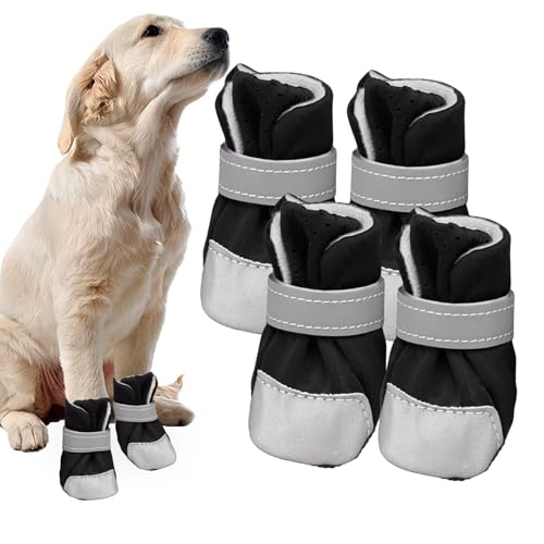 Haustierschuhe für kleine Hunde,Hundeschuhe für kleine Hunde,4 Stück rutschfeste Winterstiefel für Hunde, atmungsaktive Hundeschuhe für den Innenbereich - Atmungsaktive Indoor- und Winterschuhe, leich von Generisch