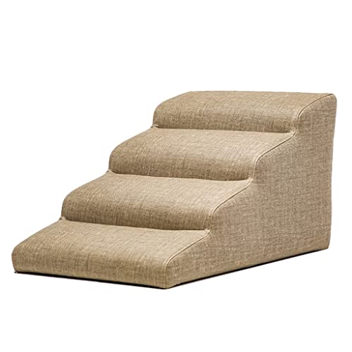 Haustiertreppe aus Holz für Katzen und Hunde, hochbelastbare Stufen für Couch und Betten, Hellbraun, 68 x 40 x 35,8 cm von Generisch