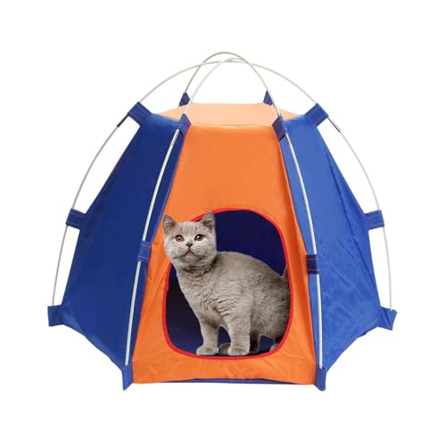 Haustierzelte für kleine Hunde – Polyester-Hundezelt, Camping-Hundezelt, belüftete Haustiere, gemütlicher Unterschlupf, stützende, wasserdichte Camping-Hundezelte für drinnen, draußen, Rasen, Garten, von Generisch